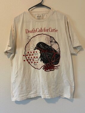 Death Cab for Cutie Graphic Bird T-Shirt XL Cream Color Band Tee